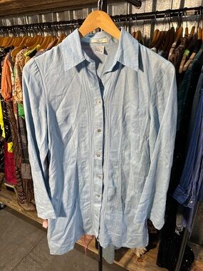 100% LINEN DRESS Light Blue